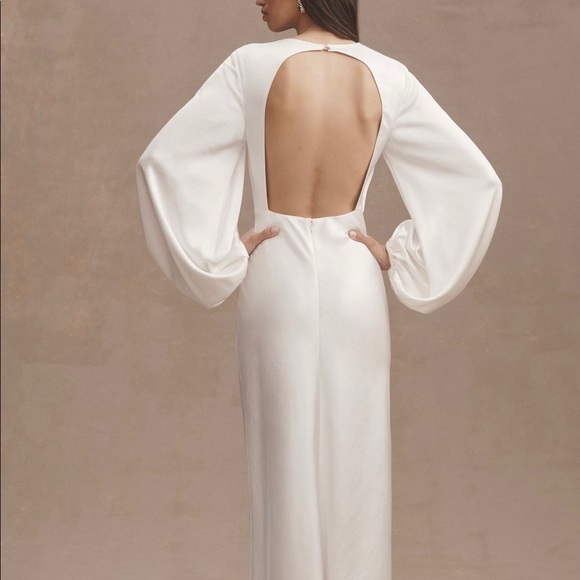 Significant Other Long Sleeve Open-Back Midi Dress - Ivory - Picture 2 of 5